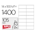 Självhäftande etiketter Apli 01277 Vit 100 Blad 105 x 42,4 mm