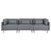 Chaise Longue DKD Home Decor Grau Metall Moderne 276 x 152,5 x 84 cm