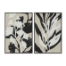 Cuadro Home ESPRIT Blanco Negro Beige Hoja de planta Urbano 63 x 4,3 x 93 cm (2 Unidades)