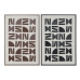 Tablou Home ESPRIT Maro Negru Bej Abstract Modern 63 x 3,8 x 93 cm (2 Unități)