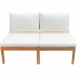 Hagesofa Alma Hvit Brun Akasia 124 x 70 x 77,5 cm