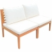 Garden sofa Alma White Brown Acacia 124 x 70 x 77,5 cm