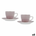 Set van Kopje met Schotel Quid Vita Morning Roze Keramisch (4 Onderdelen) (6 Stuks)