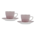 Set van Kopje met Schotel Quid Vita Morning Roze Keramisch (4 Onderdelen) (6 Stuks)