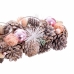 Kerstkaarshouder Wit Roze Plastic Foam Ananas 32 x 15 x 9 cm