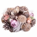 Kerstkaarshouder Wit Roze Plastic Foam Ananas 19 x 19 x 9 cm