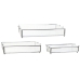 Uppsättning med Brickor DKD Home Decor Transparent Metall Aluminium Glas Shabby Chic 31 x 18 x 5,5 cm