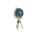 Glob Pământesc DKD Home Decor Albastru Maro PVC Metal Lemn de mango 22 x 22 x 45 cm