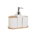 Set de Baño Home ESPRIT Blanco Natural Bambú Dolomita 19,5 x 10 x 19 cm