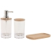 Set da Bagno Home ESPRIT Trasparente Naturale Bambù Alluminio polistirene 16 x 9 x 18 cm