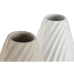 Vase Home ESPRIT Weiß Beige Steingut Handwerks-Stil 24 x 24 x 41 cm (2 Stück)