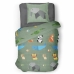 Set di copripiumino Roupillon Animals 140 x 200 cm Verde Cachi 2 Pezzi