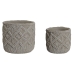 Set de pots de fleurs Home ESPRIT Gris clair Ciment 20 x 20 x 18 cm