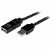 USB Cable Startech USB2AAEXT15M Черен