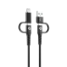 Καλώδιο USB σε USB-C και Lightning Celly USBC4IN1BK Μαύρο 2 m