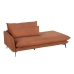 Chaise Longue Sofa Brown Wood Iron Foam 210 x 100 x 90 cm