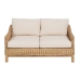 Hagesofa Naturell Treverk av mangotre Foam Naturfiber 141 x 86 x 62 cm