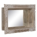 Nástenné zrkadlo Biela Béžová Sklo Mangové drevo Drevo MDF Vertikálne 61 x 10,79 x 38 cm