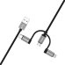 Kabel USB Varta 2 m Črna 3 v 1 USB-C Lightning