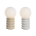 Bordlampe Home ESPRIT Hvid Beige Keramik Krystal 220 V 15 x 15 x 28 cm (2 enheder)