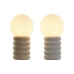 Bordlampe Home ESPRIT Hvid Beige Keramik Krystal 220 V 15 x 15 x 28 cm (2 enheder)