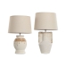 Bordlampe Home ESPRIT Beige Naturell Keramikk 50 W 220 V 28 x 28 x 47 cm (2 enheter)