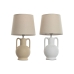 Bureaulamp Home ESPRIT Wit Beige Keramisch 50 W 220 V (2 Stuks)