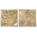 Wall Decoration Home ESPRIT Golden 94,5 x 4,5 x 94,5 cm (2 Units)