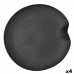 Bandeja de Aperitivos Bidasoa Fosil Negro Cerámica Alúmina 31,4 x 31,2 x 4 cm (4 Unidades)