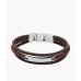 Armbånd til mænd Fossil JF04341040 Læder Metal