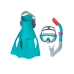 Maschera da Snorkeling con Boccaglio e Pinne Bestway Multicolore 41-46 Adulto (1 Unità)