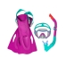 Maschera da Snorkeling con Boccaglio e Pinne Bestway Multicolore 37-41