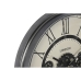 Orologio da Parete Home ESPRIT Bianco Nero Grigio scuro Ferro Legno MDF 54 x 8 x 55 cm