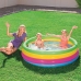 Bestway Piscina Inflável Infantil 4 Argolas Arco-íris 157x46 cm +3 Anos Jardim 51117