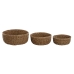 Basket set Home ESPRIT Natural Natural Fibre Boho 30 x 30 x 13 cm (3 Pieces)