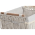 Cesto de Roupa Suja Home ESPRIT Branco Natural Metal Shabby Chic 42 x 32 x 51 cm 5 Peças