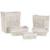 Coș pentru rufe murdare Home ESPRIT Alb Natural Metal Shabby Chic 42 x 32 x 51 cm 5 Piese