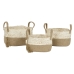 Basket set Home ESPRIT Natural Light brown Jute Modern 41 x 30 x 33 cm (3 Pieces)