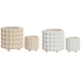 Plantenbakkenset Home ESPRIT Wit Beige Keramisch 16 x 16 x 16 cm (2 Stuks)