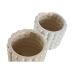 Plantenbakkenset Home ESPRIT Wit Beige Keramisch 16 x 16 x 16 cm (2 Stuks)