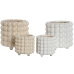 Plantenbakkenset Home ESPRIT Wit Beige Keramisch 16 x 16 x 16 cm (2 Stuks)