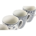 Набор из 4 кружек Mug Home ESPRIT Синий Белый Фарфор 340 ml