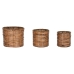 Conjunto de vasos Home ESPRIT Castanho Metal Rotim Tropical 31 x 31 x 27 cm