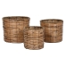 Conjunto de vasos Home ESPRIT Castanho Metal Rotim Tropical 31 x 31 x 27 cm