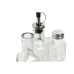 Kryddset Home ESPRIT Transparent Metall Glas 300 ml 22,5 x 6 x 23 cm