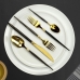 Set of Spoons Amefa Soprano Black Golden Metal Stainless steel 12 Units