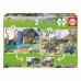 Børne Puslespil Dino World Educa 200 Dele (2 x 100 pcs)