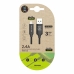 Kabel USB naar micro-USB Tech One Tech 1 m Zwart Nylon