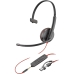 Hovedtelefoner med mikrofon Poly Blackwire 3215 Sort