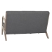 Sofá de 2 Lugares DKD Home Decor Cinzento escuro Madeira da borracha 122 x 85 x 74 cm
